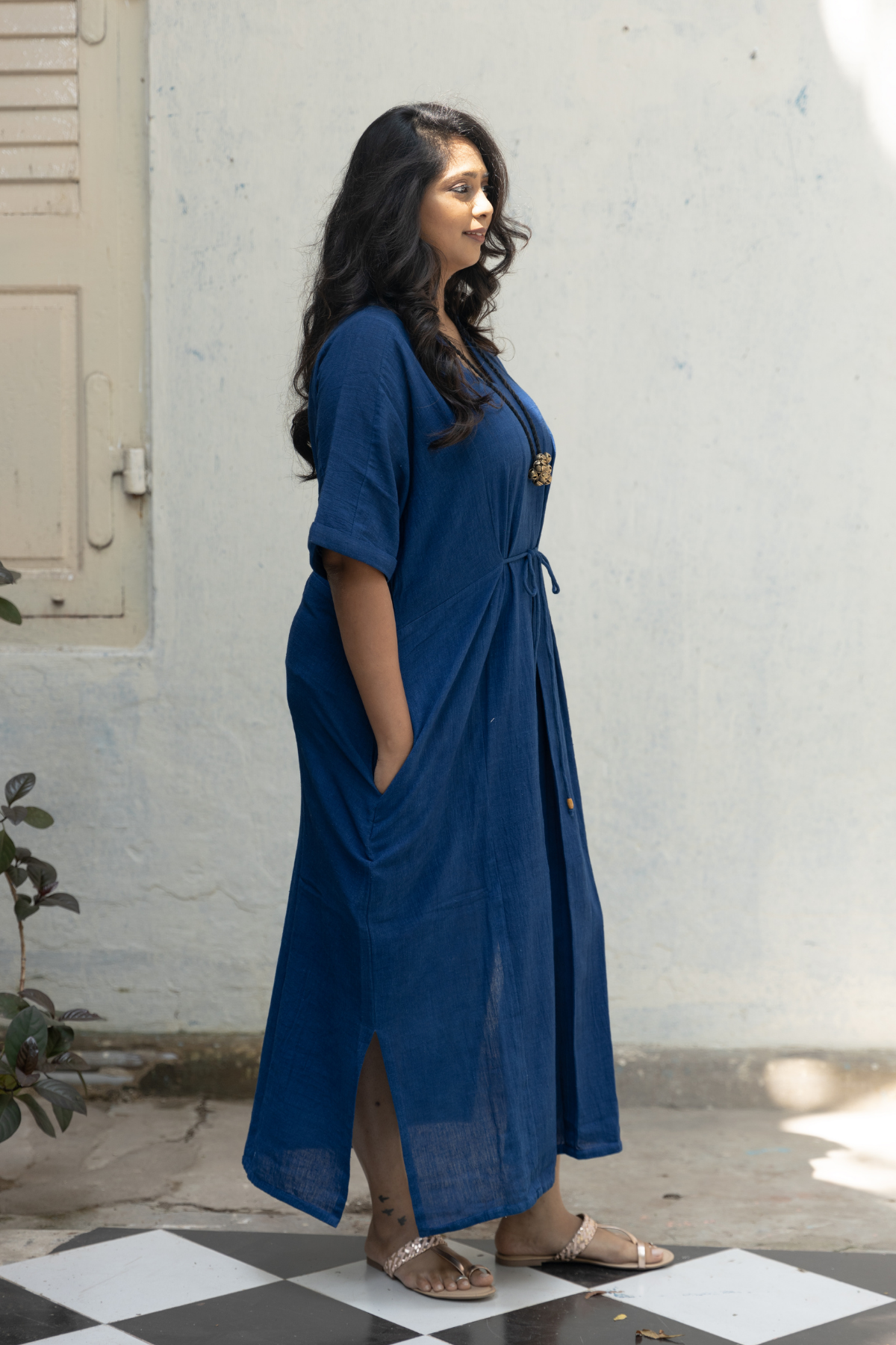Indigo Blue Kaftan Dress – Slowthreads